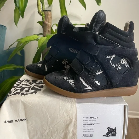Isabel Marant Hawaiian Bekett High Top Wedge Sneaker